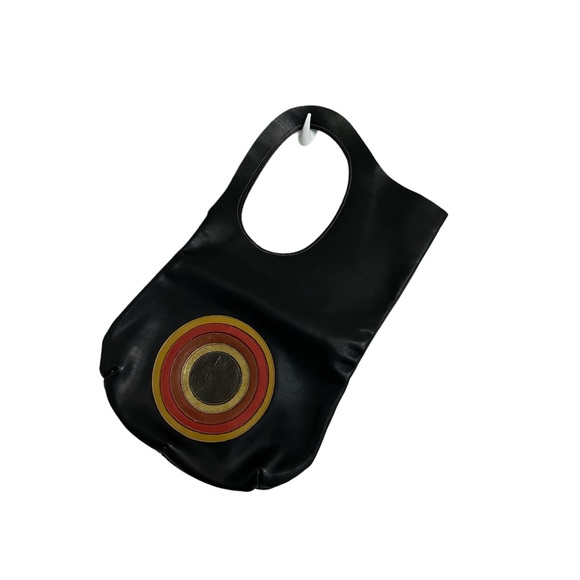 UNIQUE Leather Bag Black Boho Style Bag Purse Vintage NWOT - Picture 5 of 9